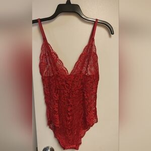 Elegant Red Lace Lingerie One Piece - Small